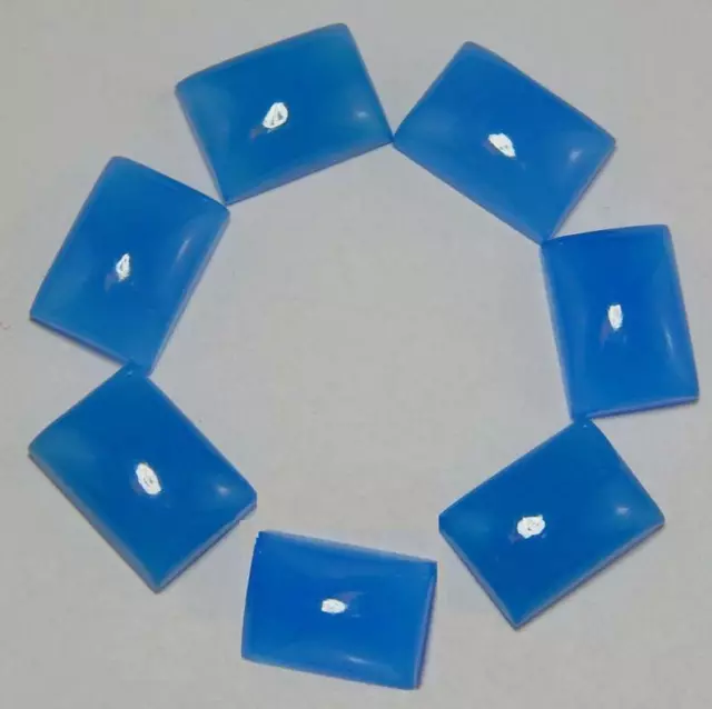 Natural Blue Chalcedony 9x11mm To 10x14mm Octagon Cabochon Loose Gemstones 3
