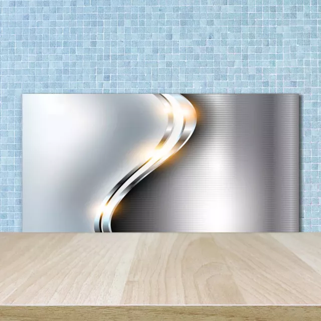 Panel de Cocina Único Vidrio Templado 4mm - Pegamento Gratis 100x50 Ola de curva