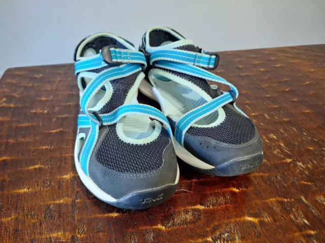 Teva Ewaso Closed Toe Slip-on Sandals Shoes Size Women’s 9.5 US, Blue & Gray