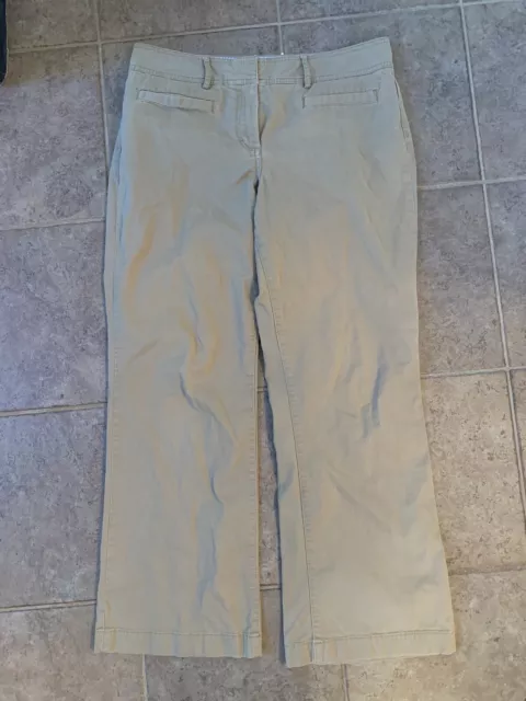 Tommy Hilfiger 12 Dark Tan Janie Fit Khaki Stretch Straight Wide Leg Chino Pants