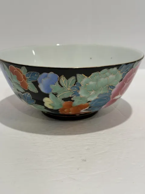 Vintage Multicolored Floral Porcelain Hand Painted Chinese Decorative Bowl
