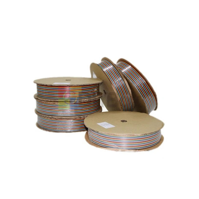 1M 10/14/16/20/40/64P 1.27mm PITCH Color Flat Ribbon Cable Rainbow Dupont Wire