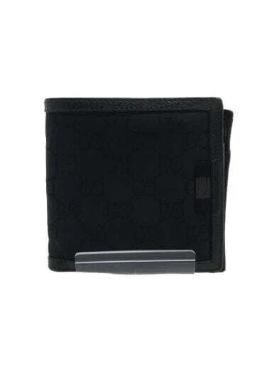 GUCCI 2-fold Wallet Canvas BLK Full Pattern Men's
