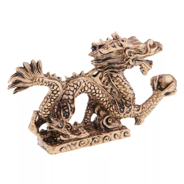 Chinese Longevity Wealth Dragon Lucky Fengshui Statues Old Art Crafts