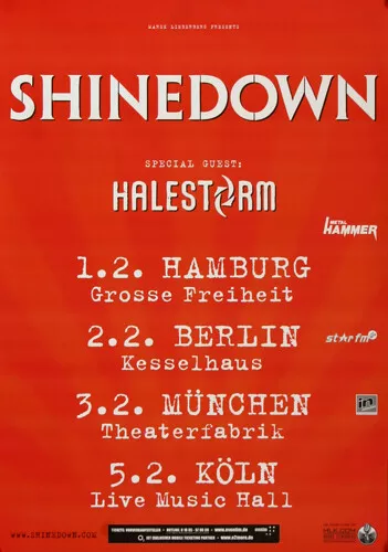 Shinedown - Threat To Survival, Tour 2012 | Konzertplakat | Poster