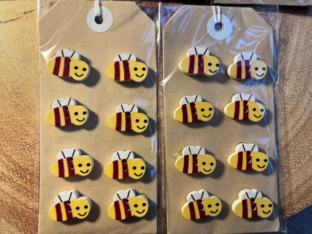 40 Bumble Bee🐝Wood Buttons🧵SCRAPBOOKING📕SEWING🪡CRAFTING✂️CARD MAKING