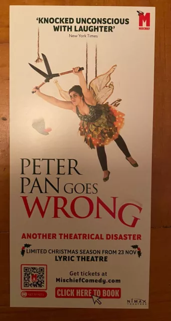Peter Pan Goes Wrong Original Flyer Lyric Theatre West End London Limited Xmas