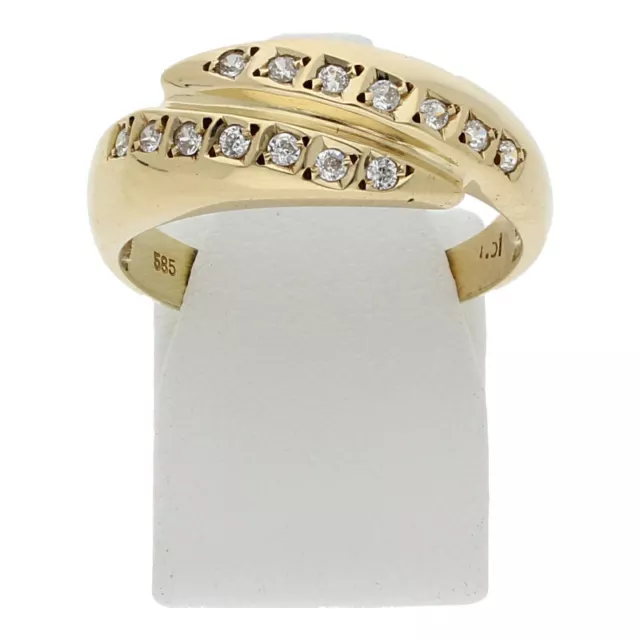 Zirkonia Ring 585 Gelbgold Gr 60 14 Karat Damen Schmuck R03.4938