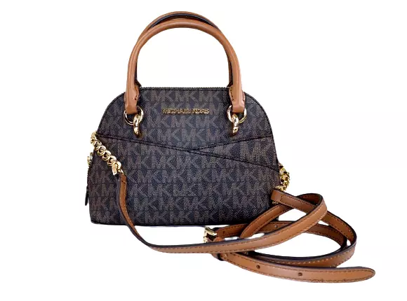 Michael Kors Jet Set Travel XS Dome Satchel Crossbody Leather Signature Brown