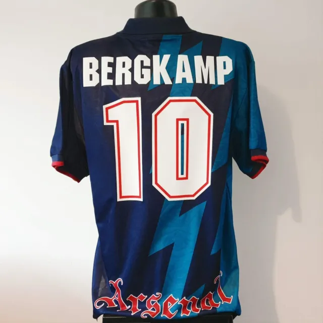 BERGKAMP 10 Arsenal Shirt - XL - 1995/1996 - JVC Away Nike Jersey