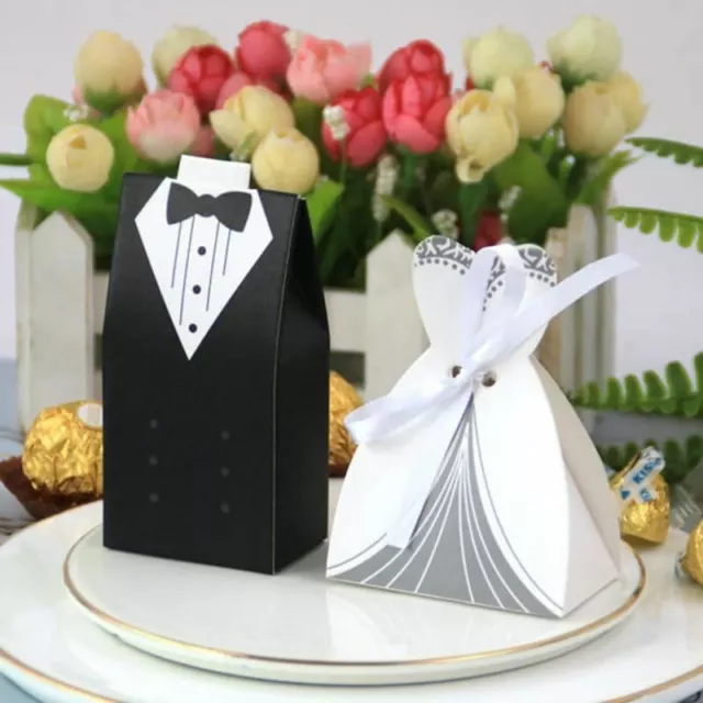 Novia y Souvenir Boda Regalos Bolsa Caja de Caramelos con Lazo Decoración