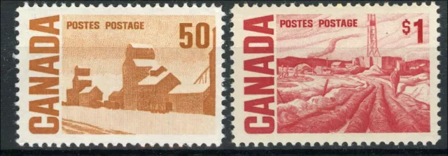 Canada Mint NH VF 50c Scott #465A & $1.00 #465B 1967-73  Centennial Stamps