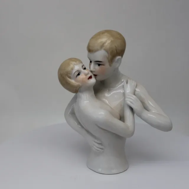 Half doll Figurine Pierrot Half Doll Pincushion Arms Away Art Deco Style Art Nou