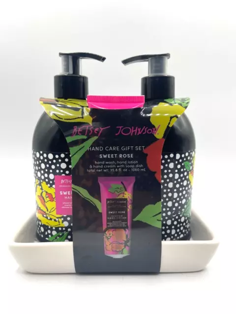 Betsey Johnson DULCE ROSA Juego de Regalo para el Cuidado de las Manos [Sin Parabenos, Libre de Crueldad] NUEVO