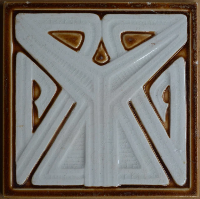 Germany - Villeroy & Boch - Antique Art Nouveau Majolica Tile C1900