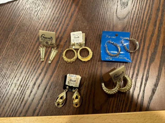 Vintage Lot Of Gold Filled Earrings New Old Stock A