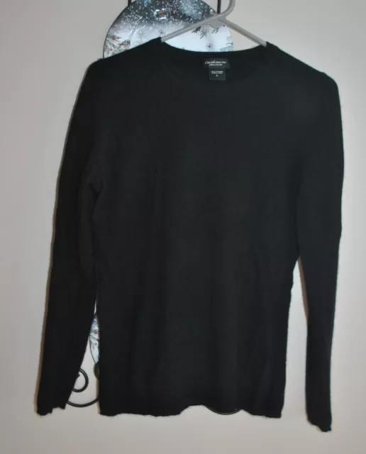 Lord & Taylor 100% Cashmere Sweater Womens Large Black Pullover EUC