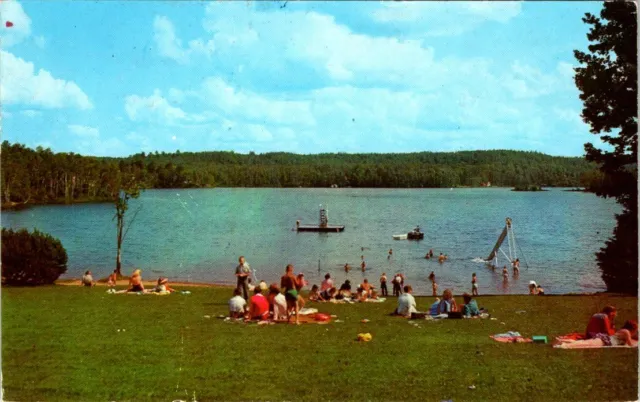 1957, Fortune Lake Between IRON RIVER & CRYSTAL FALLS, Michigan Postcard