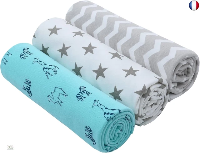 Couverture Emmaillotage Ballery - 120x120cm - Lot De 3 En Mousseline Bambou/Coton - Pour Bébé Unisexe