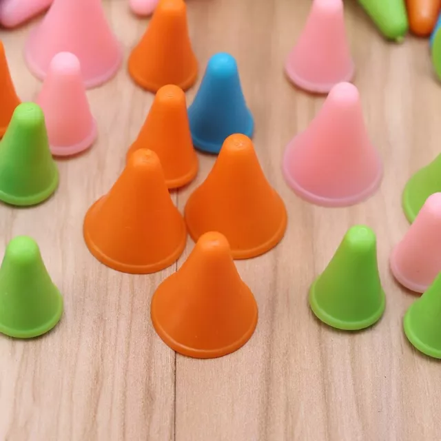 100pcs Cone Knitting Tips Point Protectors Stopper Cover Craft