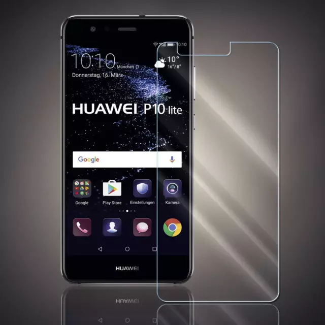 Huawei P10 Lite Panzerfolie Schutzfolie Echt Glas Folie Displayfolie Schutzglas