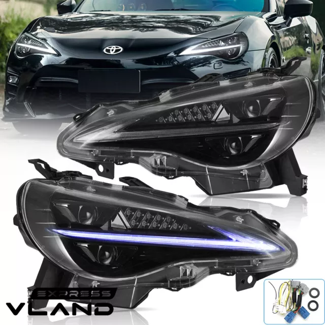 VLAND Headlights For 2012-21 Toyota 86 Subaru BRZ DRL Set Front Lamps Animation