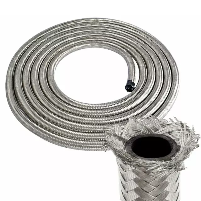 Stainless Steel Braided Nitrile Rubber Fuel Hose Line Diesel Petrol Hose