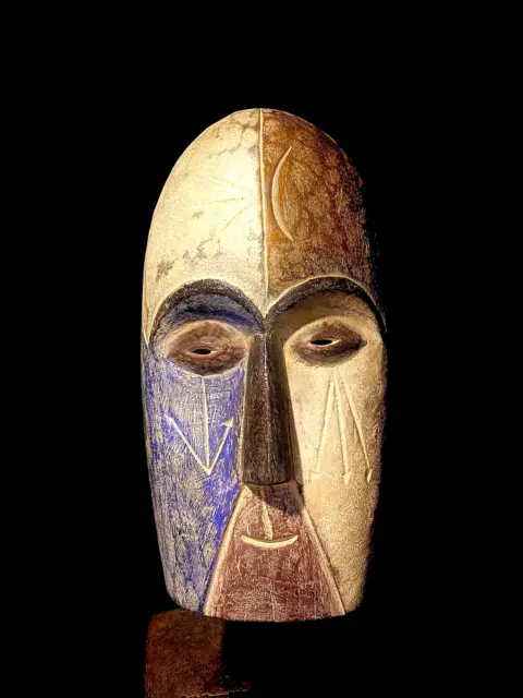 Hand Carved Vintage Wall Hanging Lega mask The primitive masks Lega masks-5563
