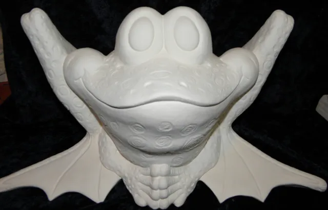 Ready To Paint Ceramic  "Öggy" Froggy Planter/Utensil Holder