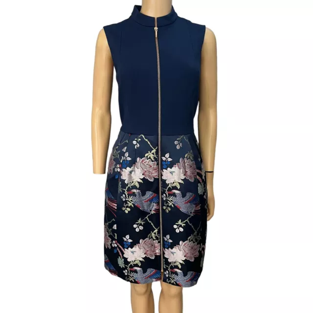 TED BAKER HARTTY Dragonfly Jacquard Dress size 3 US 6 8 Navy Blue 150.00 PicClick