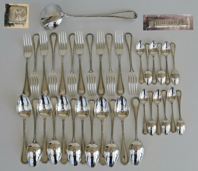 CHRISTOFLE - Ménagère 37 Pièces Collection Rubans Croisés Louis XVI