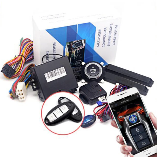 1PCS Car Keyless Entry Engine Start Alarm System Push Button Remote APP Control