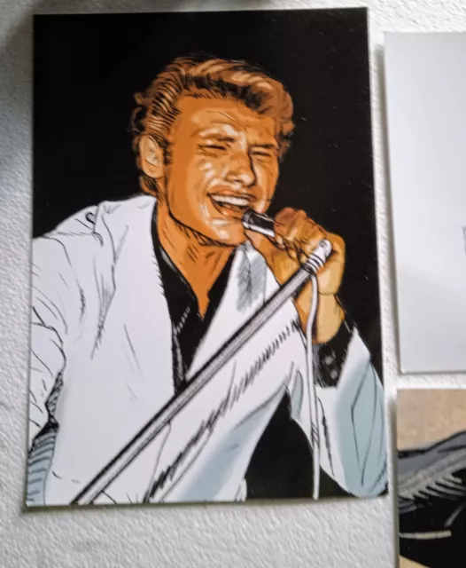 Johnny Hallyday " Lot de 10 dessins 29,5X21 en très bon état "
