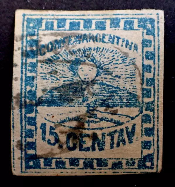 ARGENTINE ARGENTINA / CLASSIC STAMP 1858 / 15 c