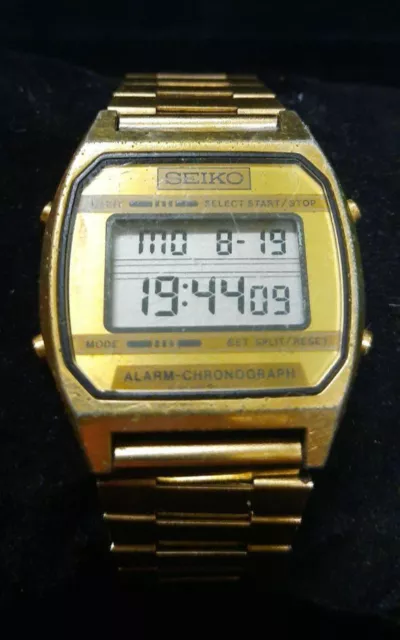 RARE VINTAGE SEIKO A904-5199 LCD Watch Alarm-Chronograph Goldtone Serial  343719 EUR 83,40 - PicClick FR
