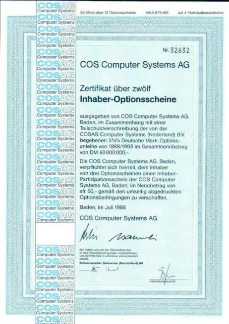 COS Computer Systems AG 12er-OS 1988