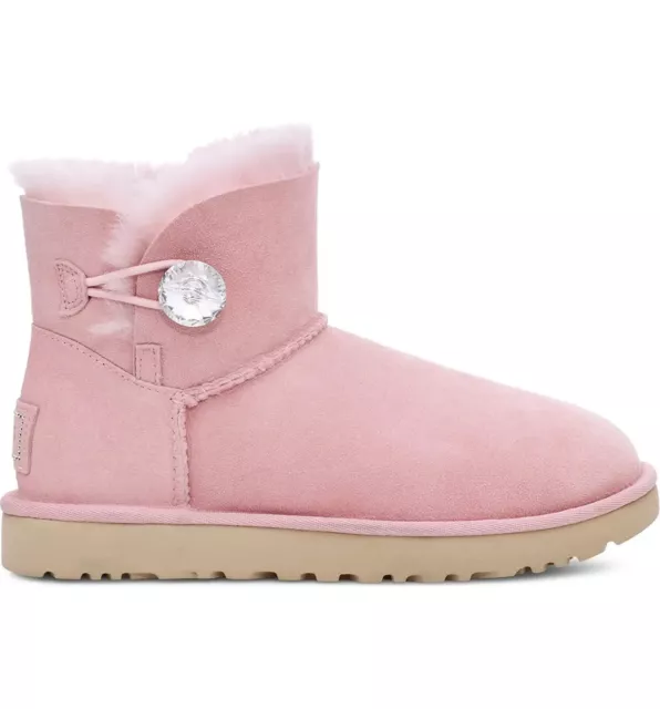 NEW UGG Mini Bailey Button Bling Suede Boot, US 6