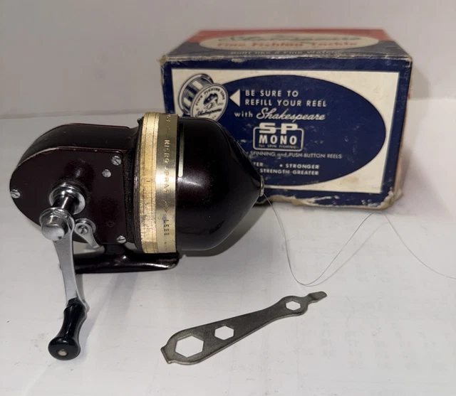 1950’s Shakespeare Deluxe Spin Wondereel Model 1800 FE Rare Green Vintage