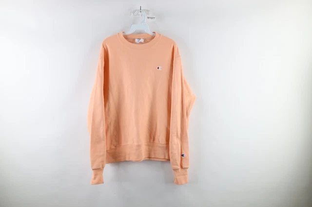Champion Reverse Weave Mens Medium Faded Classic Logo Crewneck Sweatshirt Pink