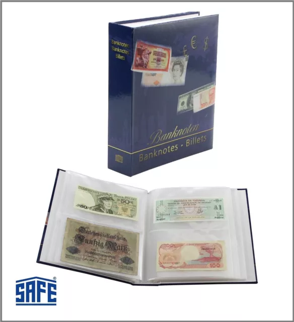 Banknotenalbum Universal 50x Hüllen Für ca, 200 Banknoten Geldscheine SAFE 6008