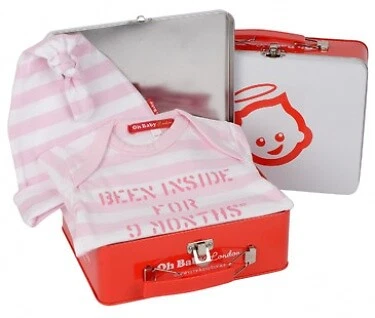 Oh Baby London been inside da 9 mesi rosa babygrow, bavaglino e cappello set regalo