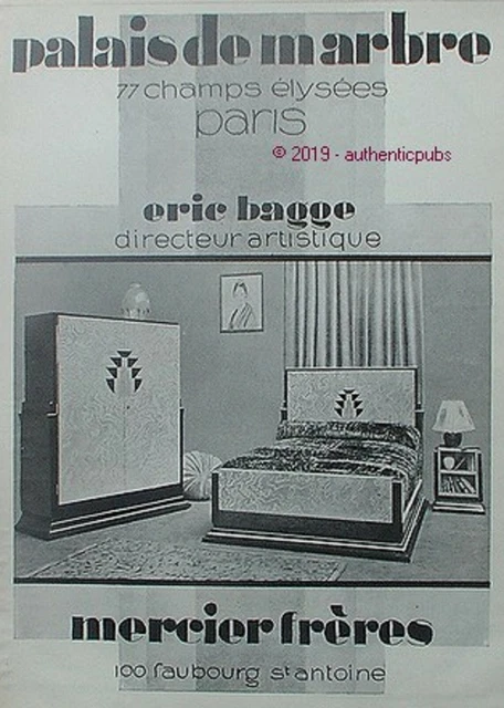 Publicité De Presse Originale De 1929 – Mercier Frères – Ameublement Palais Moderne