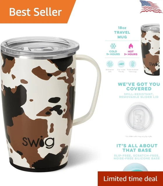 18oz Travel Mug - Insulated Tumbler with Handle and Lid - Dishwasher Safe