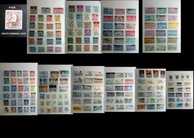 All Different Stamp Collection From US Including # 225 - 1893 8c Sherman, lilac