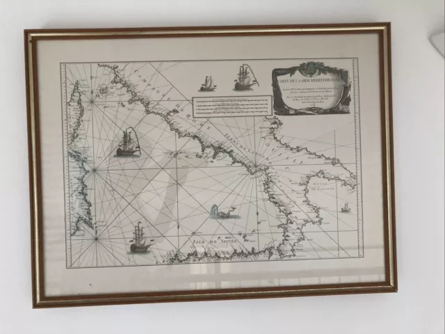 Quadro Rifacimento Mappa Nautica Italia 1764.