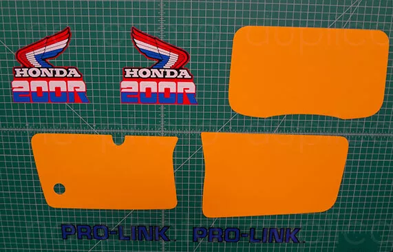 85' 1985 XR 200r xr200 7pc graphics decals stickers number plates swingarm tank