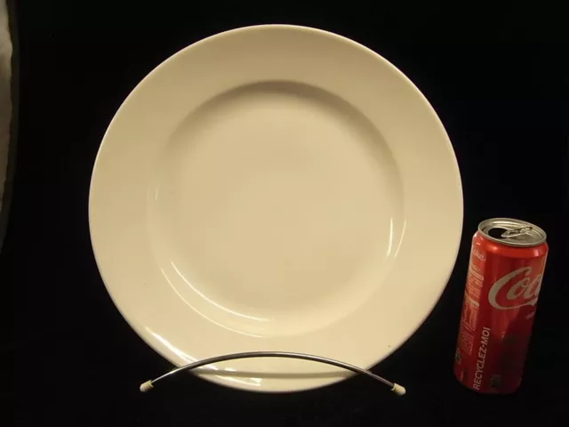 Ancien Grand Plat De Service Rond  Porcelaine Blanche  Art De La Table