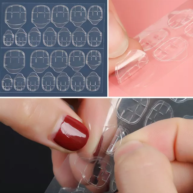 24pcs Adhesive Tabs Double-Sided Stickers for False Fake Nail Tip Glue Tape