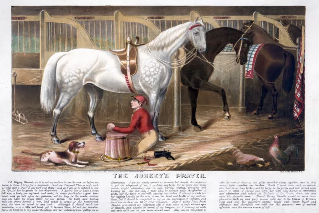 3897.The Jockey's Prayer Vintage Poster.Horse racing Design.Sports room Decor