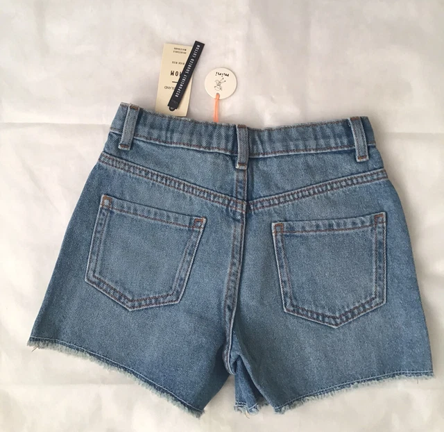 River island mini girls aged 3-4 years yellow frilly top jeans shorts set BNWT 9